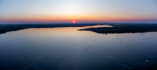 Icy Sunset over Palic